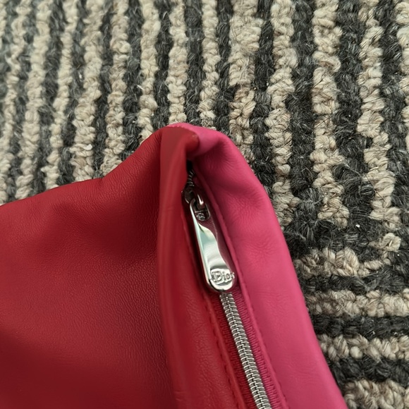 DIOR Valentine’s CD Red & Pink 
Vegan Leather Two-Tone Pouch - Picture 5 of 5